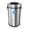 Alpine Industries Trash Can, Stainless Steel Brushed, Stainless Steel/Plastic ALP470-65L-R